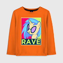 Лонгслив хлопковый детский DJ Pon-3 RAVE, цвет: оранжевый