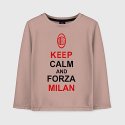 Лонгслив хлопковый детский Keep Calm & Forza Milan, цвет: пыльно-розовый
