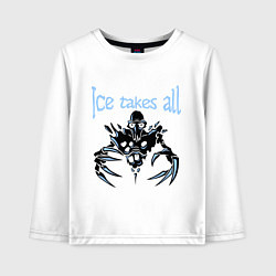 Лонгслив хлопковый детский Ice Takes All, цвет: белый