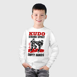 Лонгслив хлопковый детский Kudo: Strong Spirit, цвет: белый — фото 2
