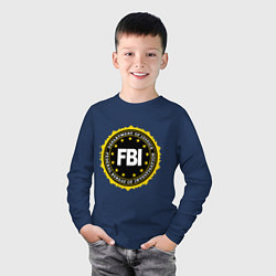 Лонгслив хлопковый детский FBI Departament, цвет: тёмно-синий — фото 2