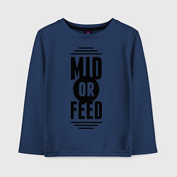 Лонгслив хлопковый детский Mid or feed, цвет: тёмно-синий