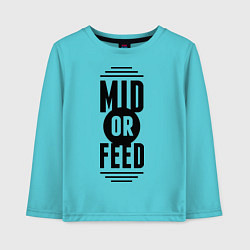 Лонгслив хлопковый детский Mid or feed, цвет: бирюзовый