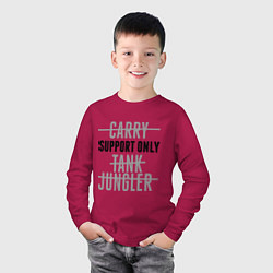 Лонгслив хлопковый детский Support only, цвет: маджента — фото 2