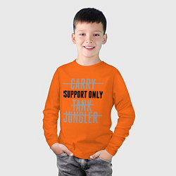 Лонгслив хлопковый детский Support only, цвет: оранжевый — фото 2