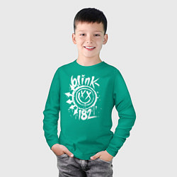 Лонгслив хлопковый детский Blink-182: Smile, цвет: зеленый — фото 2
