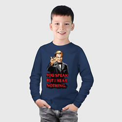 Лонгслив хлопковый детский Gatsby: You Speak, цвет: тёмно-синий — фото 2