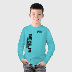 Лонгслив хлопковый детский PUBG, цвет: бирюзовый — фото 2