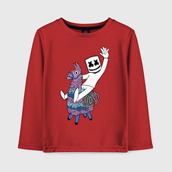 Лонгслив хлопковый детский Marshmello x Llama, цвет: красный