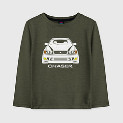 Лонгслив хлопковый детский Toyota Chaser JZX100, цвет: меланж-хаки