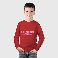 Лонгслив хлопковый детский Fitness girl, цвет: красный — фото 2