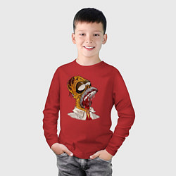Лонгслив хлопковый детский Гомер-Зомби, цвет: красный — фото 2
