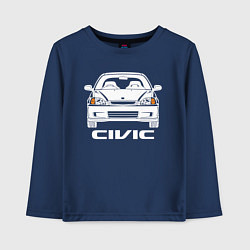 Лонгслив хлопковый детский Honda Civic EK 6, цвет: тёмно-синий