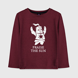 Лонгслив хлопковый детский Praise the Sun, цвет: меланж-бордовый