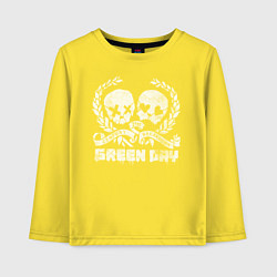 Лонгслив хлопковый детский Green Day: Skulls Love, цвет: желтый