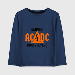 Лонгслив хлопковый детский AC/DC: High Voltage, цвет: тёмно-синий