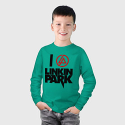 Лонгслив хлопковый детский I love Linkin Park, цвет: зеленый — фото 2