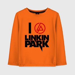 Лонгслив хлопковый детский I love Linkin Park, цвет: оранжевый