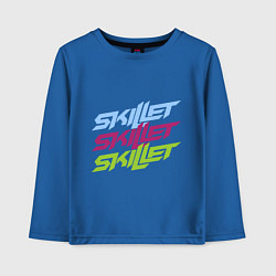 Лонгслив хлопковый детский Skillet Tricolor, цвет: синий