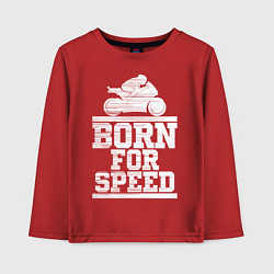 Лонгслив хлопковый детский Born for Speed, цвет: красный