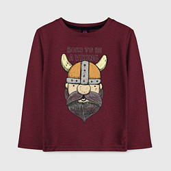 Лонгслив хлопковый детский Born to be a Viking, цвет: меланж-бордовый