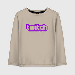 Лонгслив хлопковый детский Twitch Logo, цвет: миндальный