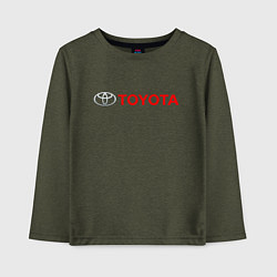 Лонгслив хлопковый детский TOYOTA, цвет: меланж-хаки