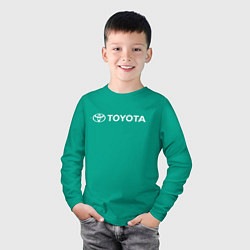 Лонгслив хлопковый детский TOYOTA, цвет: зеленый — фото 2