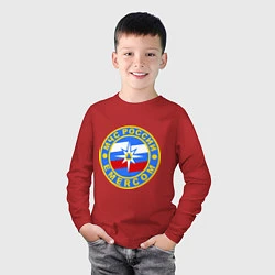 Лонгслив хлопковый детский Emercom Russia, цвет: красный — фото 2