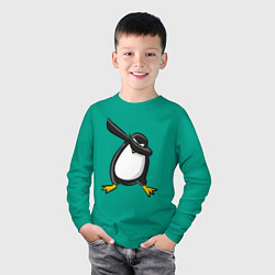 Лонгслив хлопковый детский DAB Pinguin, цвет: зеленый — фото 2