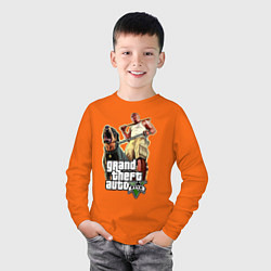 Лонгслив хлопковый детский GTA 5: Man & Dog, цвет: оранжевый — фото 2