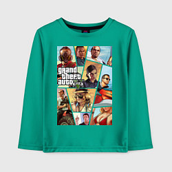 Лонгслив хлопковый детский GTA 5: Stories, цвет: зеленый