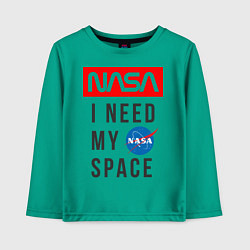 Лонгслив хлопковый детский Nasa i need my space, цвет: зеленый