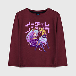 Лонгслив хлопковый детский No Game No Life, цвет: меланж-бордовый