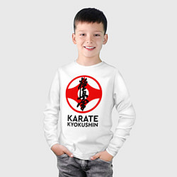 Лонгслив хлопковый детский Karate Kyokushin, цвет: белый — фото 2
