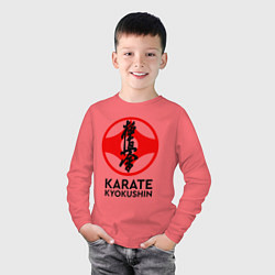 Лонгслив хлопковый детский Karate Kyokushin, цвет: коралловый — фото 2