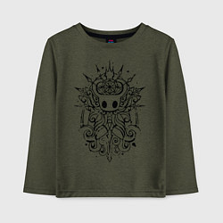 Лонгслив хлопковый детский Hollow Knight, цвет: меланж-хаки