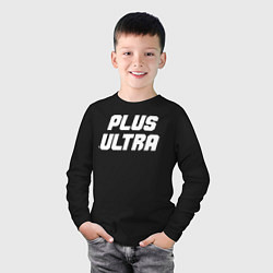 Лонгслив хлопковый детский MHA - PLUS ULTRA белый, цвет: черный — фото 2