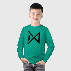 Лонгслив хлопковый детский MONSTA X, цвет: зеленый — фото 2