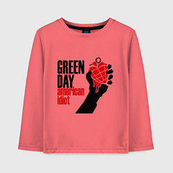 Лонгслив хлопковый детский Green Day: American idiot, цвет: коралловый