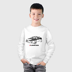 Лонгслив хлопковый детский Mitsubishi lancer, цвет: белый — фото 2