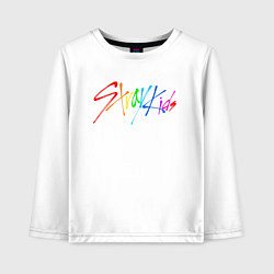 Лонгслив хлопковый детский STRAY KIDS АВТОГРАФЫ, цвет: белый