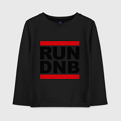 Лонгслив хлопковый детский RUN DNB, цвет: черный