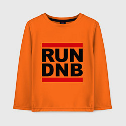 Лонгслив хлопковый детский RUN DNB, цвет: оранжевый