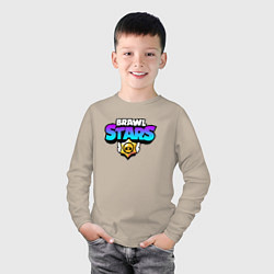 Лонгслив хлопковый детский BRAWL STARS, цвет: миндальный — фото 2