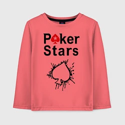 Лонгслив хлопковый детский Poker Stars, цвет: коралловый