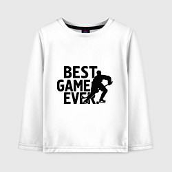 Лонгслив хлопковый детский Hockey - best game, цвет: белый