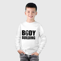 Лонгслив хлопковый детский Bodybuilding, цвет: белый — фото 2