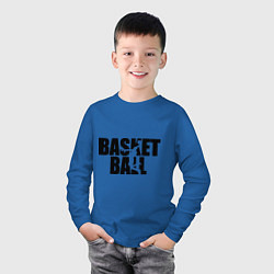 Лонгслив хлопковый детский Basketball (Баскетбол), цвет: синий — фото 2