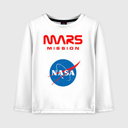 Лонгслив хлопковый детский Nasa Mars mission, цвет: белый